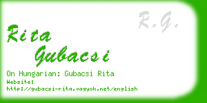 rita gubacsi business card